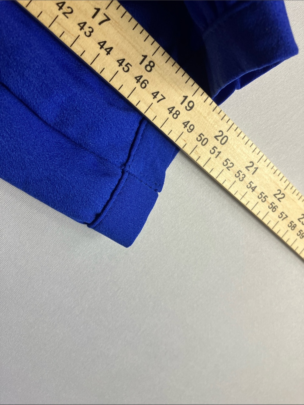 Women's Royal Blue Crochet Yoke Blouse - Short Sleeve Elegant Top - Picture 6 of 9